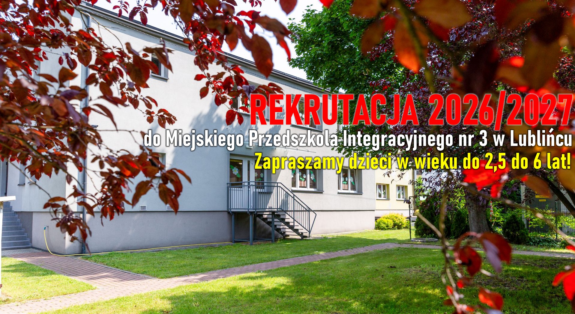 Informacja o rekrutacji na nowy rok szkolny 2026-2027
